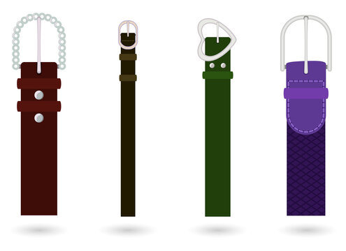 Colorful watch straps collection on transparent background