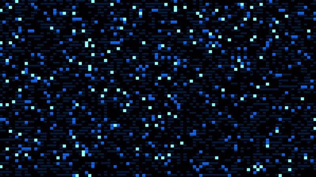 Abstract Blue Digital Data Stream Flowing on Dark Background