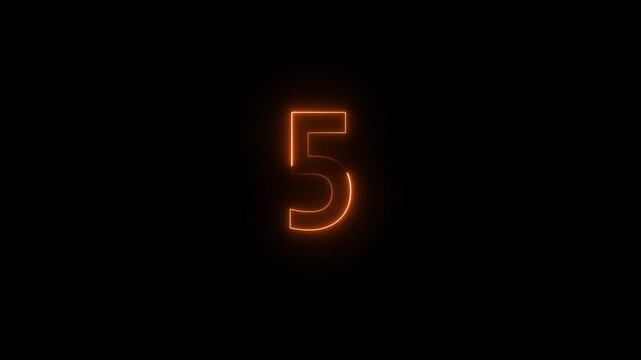 10 seconds countdown timer animation, Glowing green yellow blue countdown number