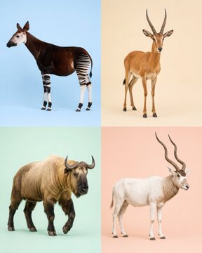 Rare Hoofed Animals in a Clean Identification Grid