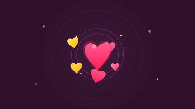 Animated Heart Group Embrace Love Concept.