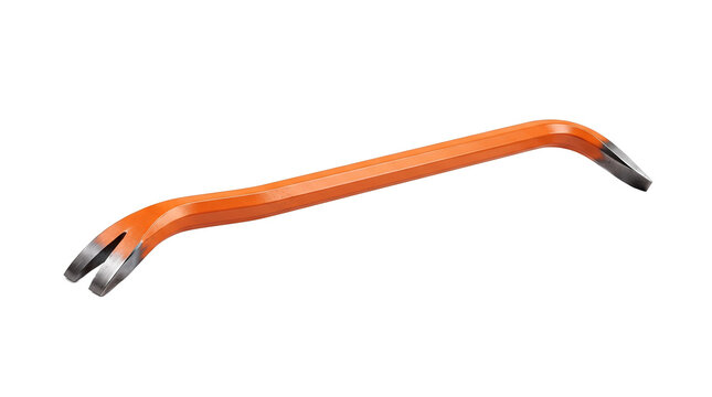 Orange metal pry bar construction tool for demolition with construction