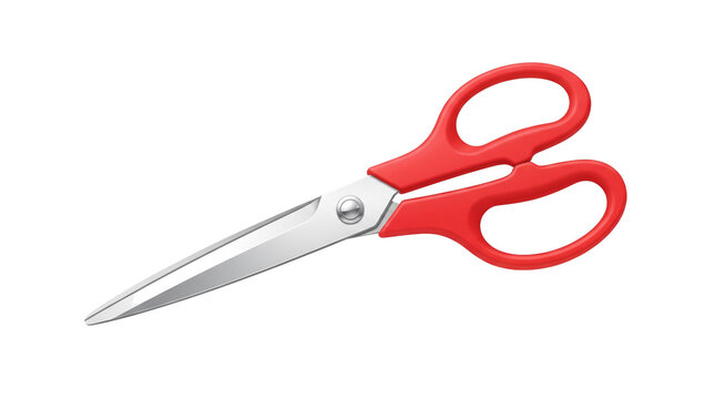 Red handle utility scissors for office and crafts with scissors, stationery
