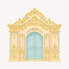 Fototapeta premium Ornate pastel architectural illustration