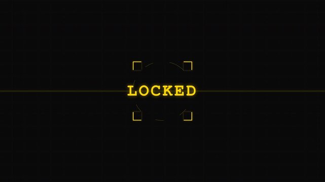 Locked target yellow text animation inside digital HUD bounding box