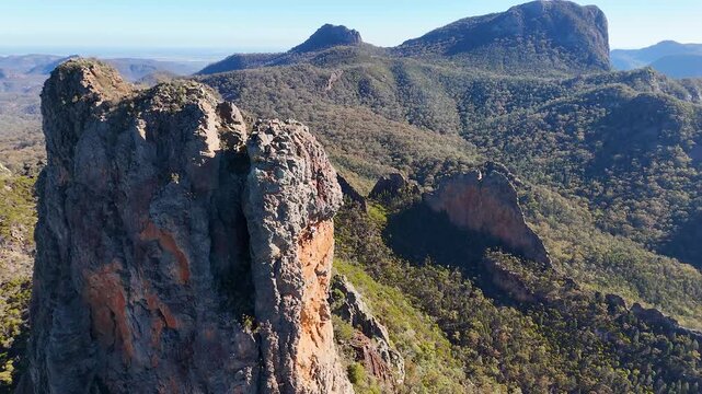 Aerial View of Breadknife Rock in Warrumbungle National Park