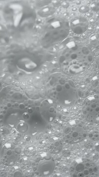 Cleansing Foam Micro Bubbles Collapsing Macro Vertical 9:16 Video