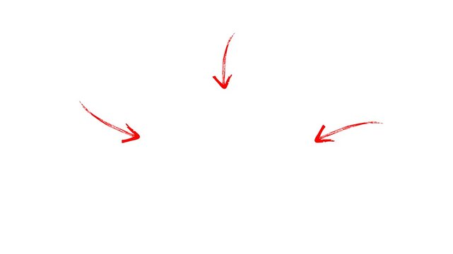 Hand Drawn Animated Red Arrows Set Motion Graphic On White Background