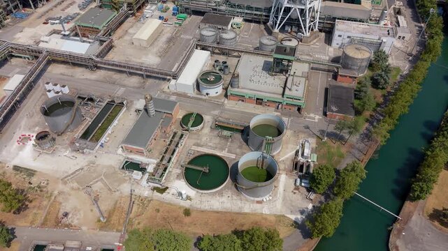 Combined Cycle Power Plant Aerial View. Tavazzano, Italy