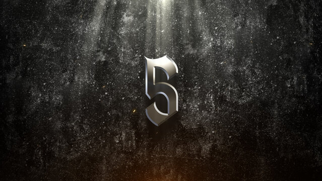 Countdown Dramatic Dark with Top Light Rays Medieval Gothic Wall Rock Metal Movie Grunge Action Cinematic Title Trailer Background