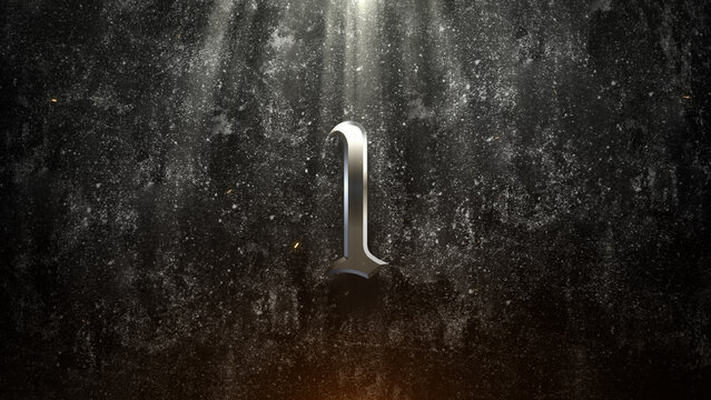 Countdown Dramatic Dark with Top Light Rays Medieval Gothic Wall Rock Metal Movie Grunge Action Cinematic Title Trailer Background