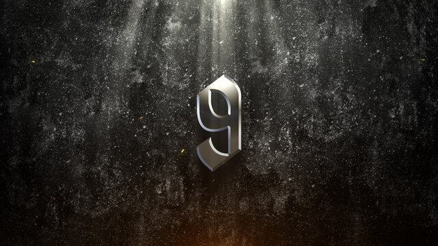 Countdown Dramatic Dark with Top Light Rays Medieval Gothic Wall Rock Metal Movie Grunge Action Cinematic Title Trailer Background