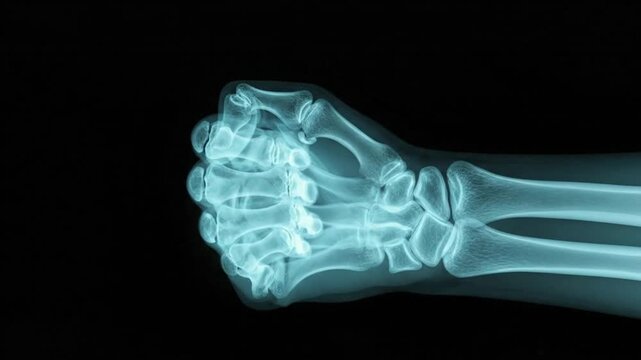 Human Hand Bone Anatomy X-Ray Medical Animation