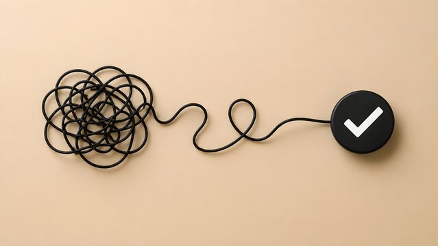 Untangling a complex problem into a clear, simple path leading directly to a successful solution and achieved goals.