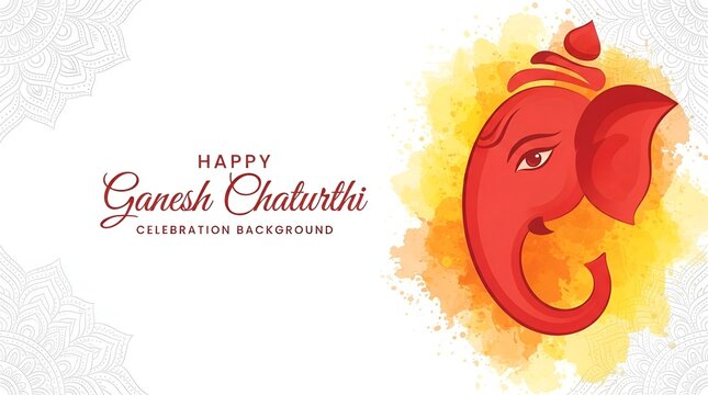 Religious happy ganesh chaturthi indian festival banner celebration card design