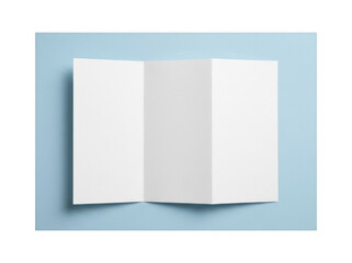 Fototapeta premium Blank tri-fold brochure mockup. Empty paper leaflet template for corporate branding design.
