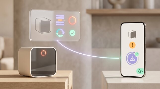 Mobile Phone Pushing Firmware Security Patch Update To Connected Smart Device