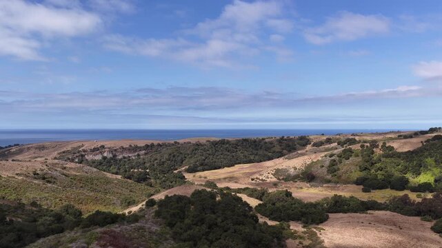 Santa Barbara County, Goleta CA. Drone flight over beautiful terrain.