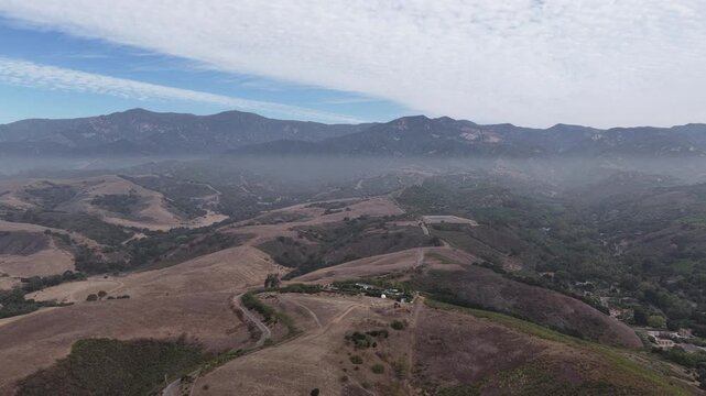 Santa Barbara County, Goleta California. Drone flight in the morning.
