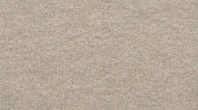 Close up of beige knitted fabric texture with a subtle heathered pattern for backgrounds and textile designs