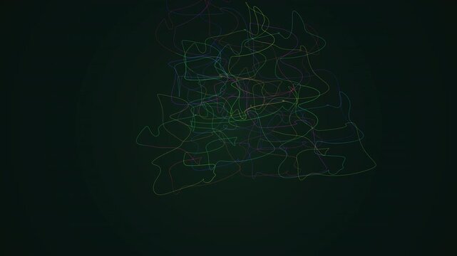 Seamless 4K loop of a glowing emerald torus knot morphing through an abstract topology field with deep cinematic detail. Ideal for meditation background, data visualization. 4K UHD.