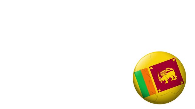 Bouncing Soccer Ball with Sri Lanka Flag Pattern on White Background