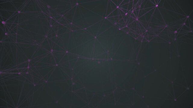 Abstract 4K UHD loop featuring a glowing white neural network of sphere nodes firing and connecting in a seamless plexus drifting in hypnotic slow motion.