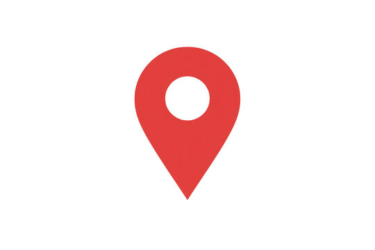 Rounded red location marker with circular opening