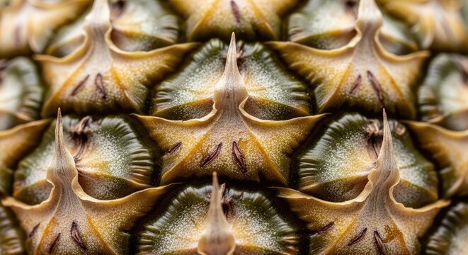 Close-up of Pineapple Skin Texture.