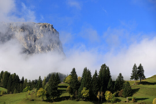 Alpine landscape in the Dolomites near Badia Abtei, South Tyrol, Italy