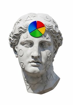 Chromatic Insight: Ancient Muse's Colorful Contemplation