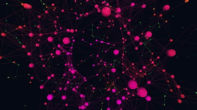 A mesmerizing seamless 4K loop of a glowing thermal neural network of torus nodes firing and connecting in a seamless plexus with deep cinematic detail.