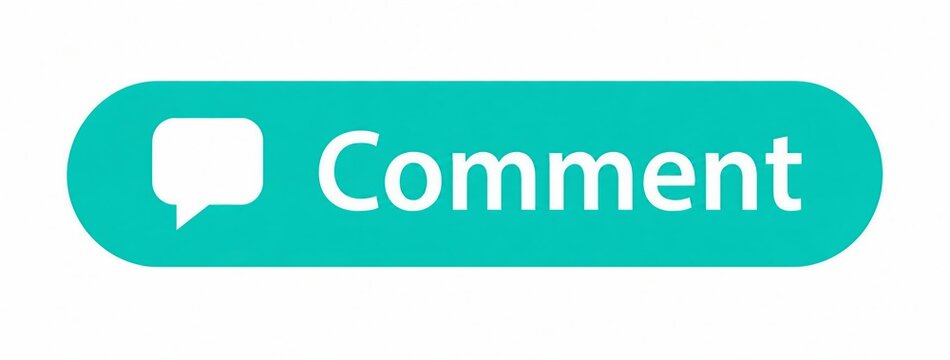Modern speech comment bubble button with chat icon