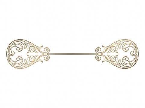 Horizontal flourish divider with twin scroll ends 