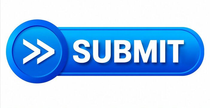 Modern blue submit button with forward arrow icon