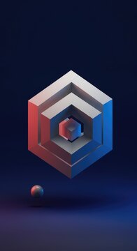 Surreal digital render of impossible geometry. A dizzying abstract background showing false spatial relationships and deep perspective, multidimensional, dizzying, puzzle