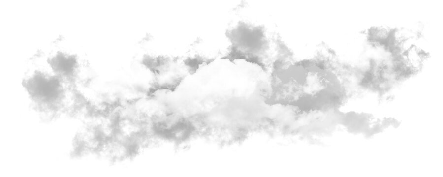 High Resolution White Cloud PNG with Transparent Background, Natural Fluffy Cloud Cutout for Photoshop Compositing, Sky Overlay, Weather Illustration and Creative Design Assets