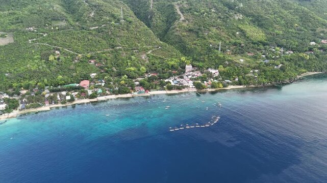 Aerial View of Whale Shark Watching in Oslob, Philippines