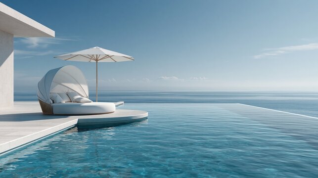 Bright turquoise water meets the peaceful blue sea under a clear sky during the morning hours