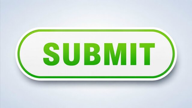 Green rounded submit button with 3d shadow effect