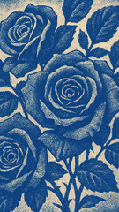 Obraz premium Vintage blue roses mobile wallpaper