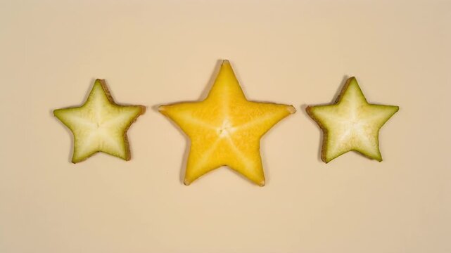golden star animation sequence with yellow dots transition