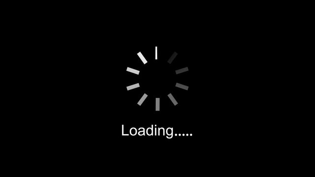 Loading wheel animation - Animated spinning load icon with alpha layer transparent background. Loading circle icon animation