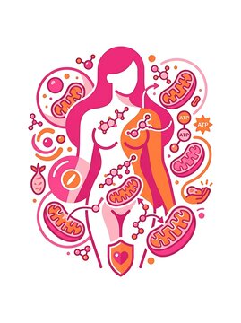 Female metabolism and cellular energy biological concept