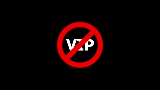 No vip access sign animation, restricted entry symbol, exclusive membership denied forbidden