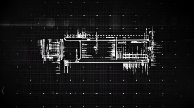 Abstract futuristic circuit board and digital network animation with glowing energy nodes, perfect for technology logo reveals, corporate intros, and sci-fi themed backgrounds. Seamless loopable motio