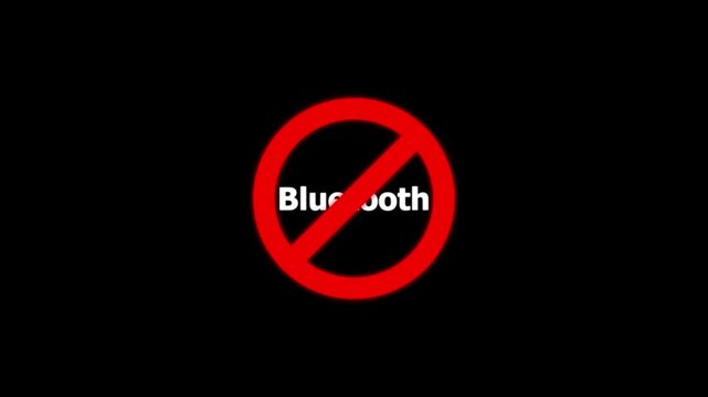 Bluetooth disabled sign animation: wireless connection restricted warning