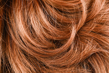 Fototapeta premium Copper hair texture. Copper colored hair background