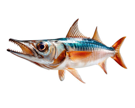Saurida Undosquamis: A sharp-toothed Saurida undosquamis, known for its predatory nature and iridescent scales, poses dramatically, showcasing its fearsome allure and aquatic power.