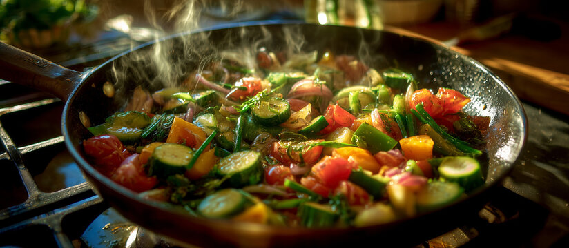 fresh vegetables sauteed in olive oil